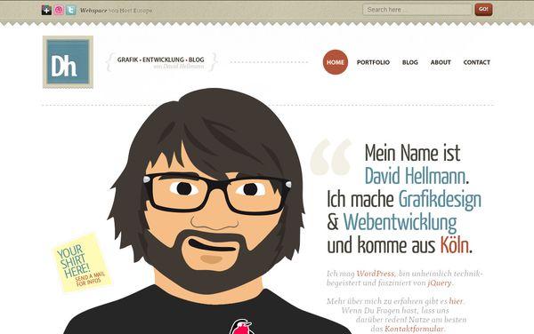 Les illustrations dans les sites web, 40 exemples absolument fantastiques davidhellmann - site avec illustration