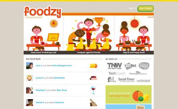 Les illustrations dans les sites web, 40 exemples absolument fantastiques Foodzy - site avec illustration