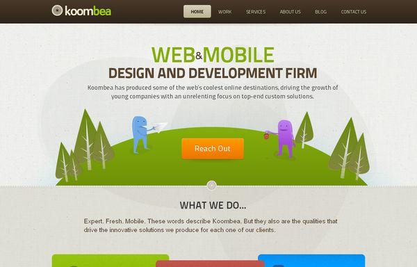 Les illustrations dans les sites web, 40 exemples absolument fantastiques koombea - site avec illustration