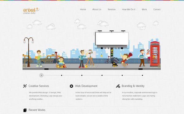 Les illustrations dans les sites web, 40 exemples absolument fantastiques enixel - site avec illustration
