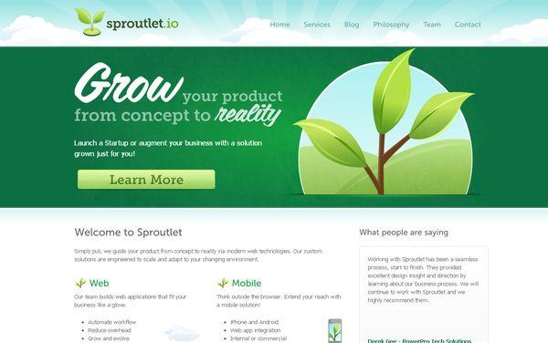 Les illustrations dans les sites web, 40 exemples absolument fantastiques sproutlet - site avec illustration