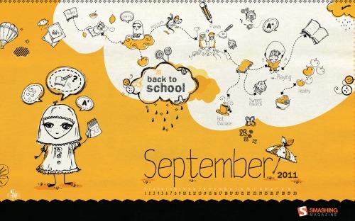 school fun  2 Fonds d’écran calendrier de Septembre