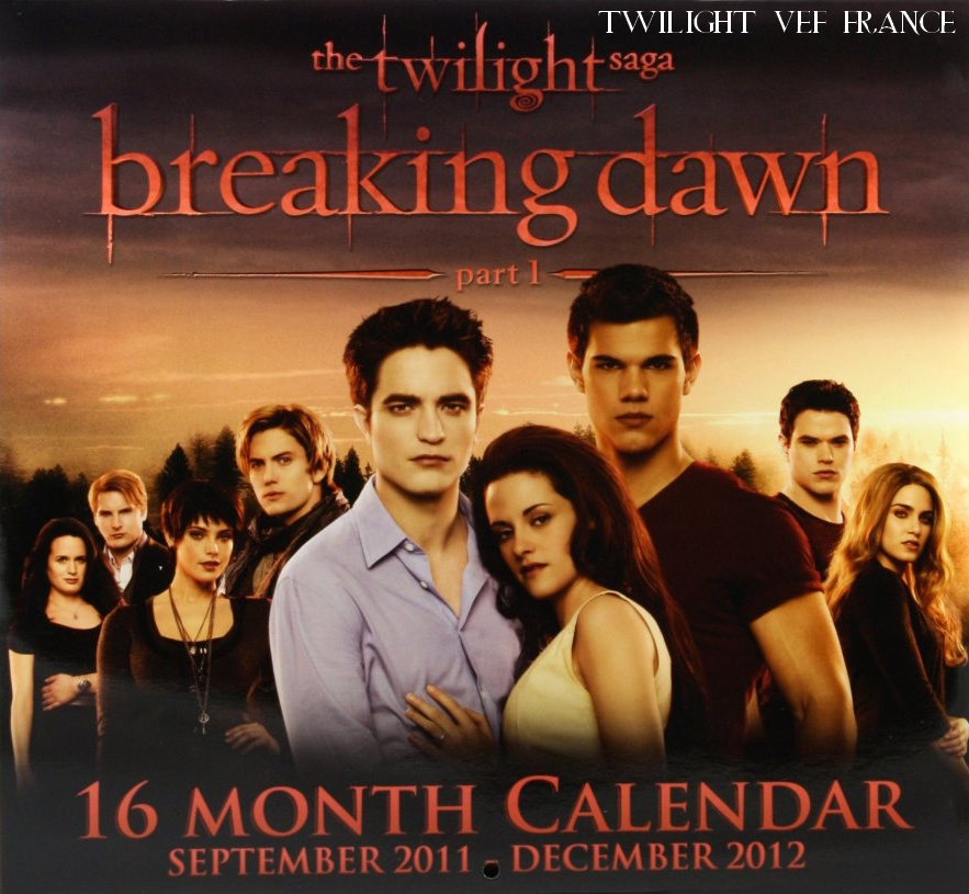 Découvrez la cover du second calendrier 2012 de Breaking Dawn