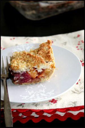 Carrés meringués aux pêches et à la noix de coco carrés meringués aux nectarines