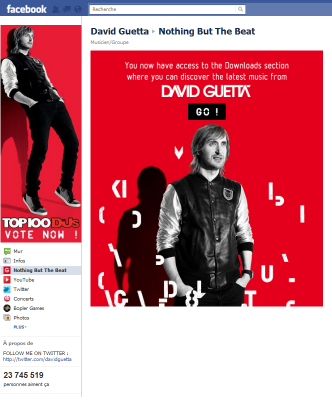 David Guetta champion français de Facebook