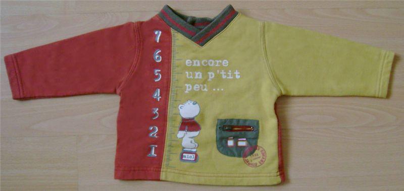 Joli pull jaune et rouge brique 6 mois pull jaune et rouge brique 6 mois.jpg