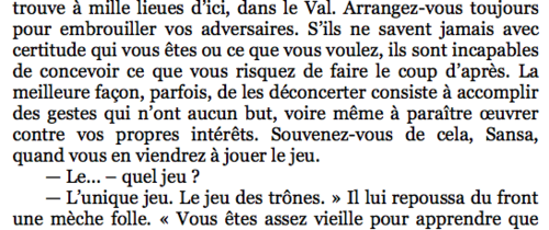 The only game. THE GAME OF THRONES.
Je pense avoir compris... The only game. THE GAME OF THRONES.
Je pense avoir compris...