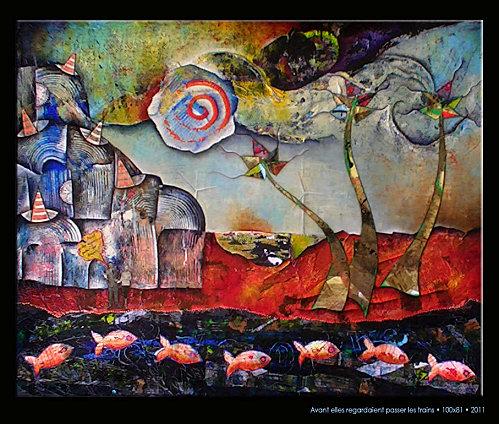 Exposition à la galerie Les MétamorphOZes à Valaire (41) Avant elles regardaient passer les trains