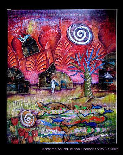 Exposition à la galerie Les MétamorphOZes à Valaire (41) Madame Zouzou et son lupanar