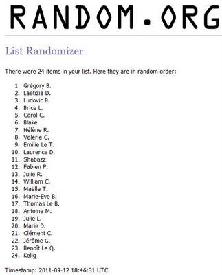 Jeu Concours n°8 : le résultat Jeu Concours n°8 : le résultat