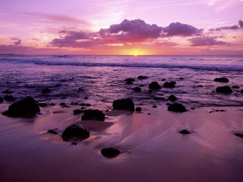 coucher du soleil romantique la plage