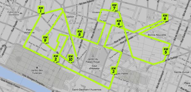 Parcours Nike 10km Le Nike 10km de Paris Centre