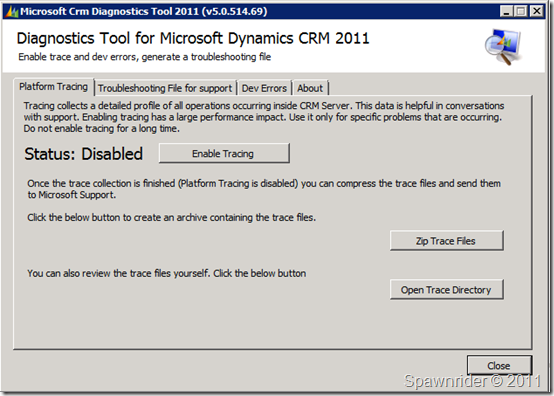 diagtoolforMsDynamicsCrm thumb MSCRMTools, une suite d’outils pratiques pour CRM Dynamics 2011