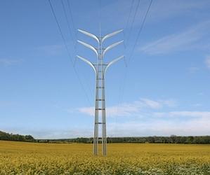 Pylônes électriques futuriste