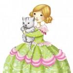 petite princesse avec son chat