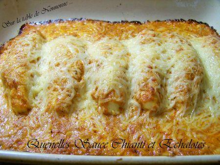 Quenelles sauce Chianti / échalottes Quenelles sauce chianti et échalotes