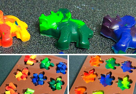 dino-crayons DIY // making dinosaur crayons