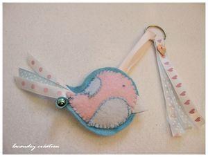 Des oiseaux tous tendres, pour nous réchauffer de ce lundi morose porte clefs piou piou rose et bleu