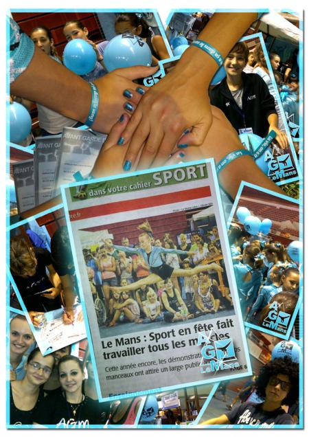 Sports en Fête 2011 - Avant Garde Le Mans Gym Maine Libre La Tornade bleue en 1ère page du Maine Libre !
