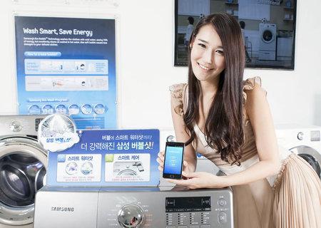 Samsung Bubbleshot Washing Machines thumb 450x320 Une machine à laver commandée via son smartphone chez Samsung