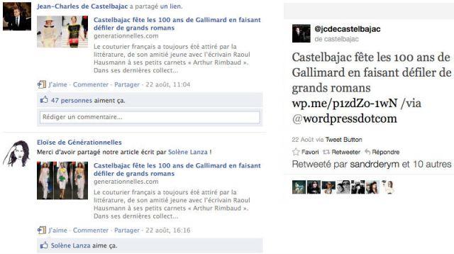 J’ai testé : être twittée et facebookée par Castelbajac !