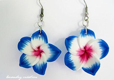 Lundi c'est la vie en bleu boucle d'oreilles tiare bleu et rose