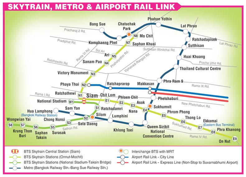 skytrain map bangkok