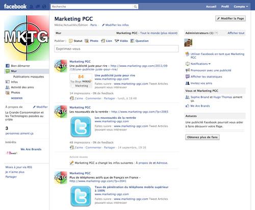 Marketing PGC a une page Facebook