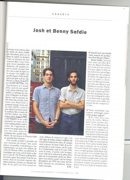 Interview avec Josh et Benny Safdie, les nouveaux frères Cohen