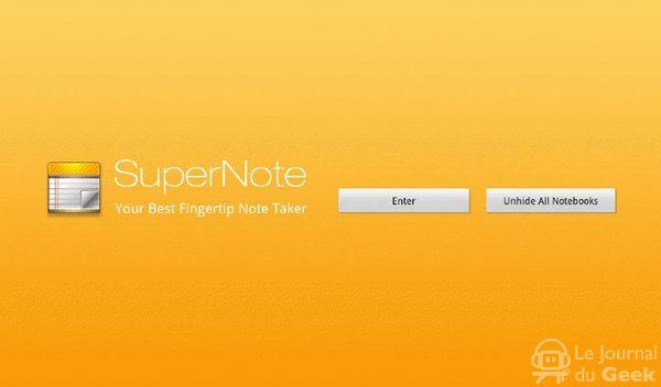 Supernote 1 Du SuperNote pour les Asus EeePad
