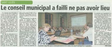 Deux articles du Messager sur Saint-Julien - La gouvernance de Jean-Michel Thénard en question! Messager 110929-2.JPG