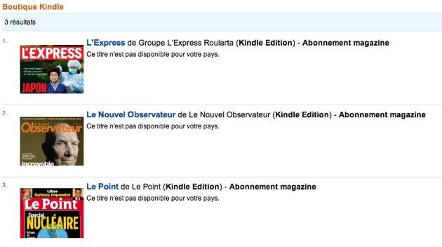 Amazon.fr : un kiosque presse sur le futur Kindle Store