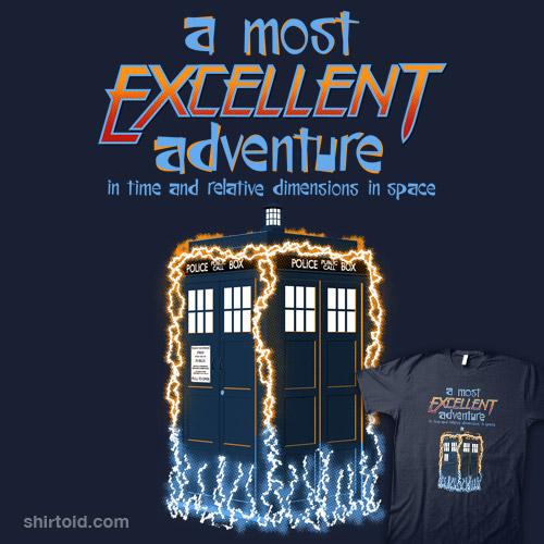 a most excellent adventure navy gnd Le tee shirt TARDIS