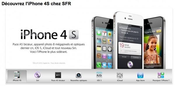 iphone 4S sfr 600x296 LiPhone 4S mentionné chez SFR, Orange...