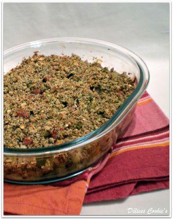 Crumble croquant aux pistaches, courgette & jambon au fromage crumble pistaches 2