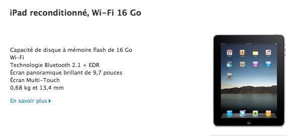 iPad Wifi 16 Go iPad Wifi 16 Go Grosse Promo : iPad Wifi 16 Go pour 289 euros