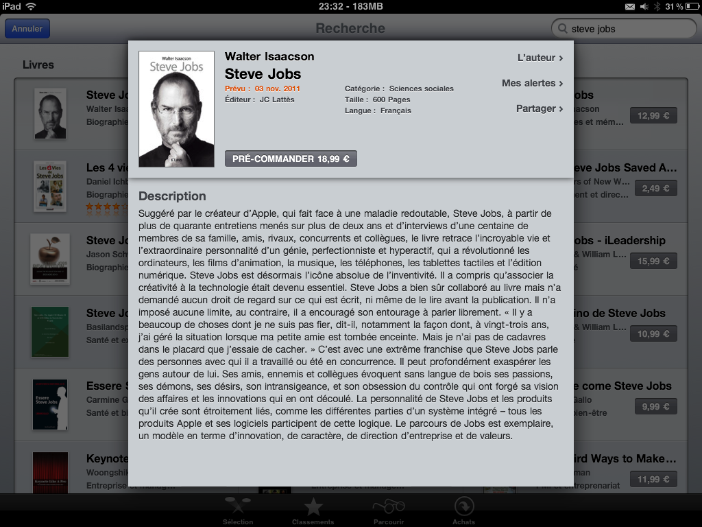 La biographie officielle « Steve Jobs » dispo dés le 3 novembre !