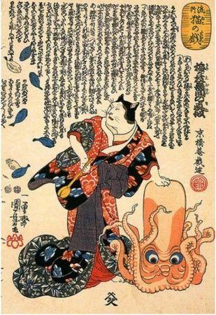 poulpe chat-ponais chat poulpe utagawa kuniyoshi