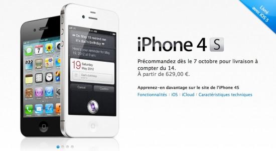 Les pré-commandes de l'iPhone 4S ouvertes sur l'Apple Store - Màj dispo SFR