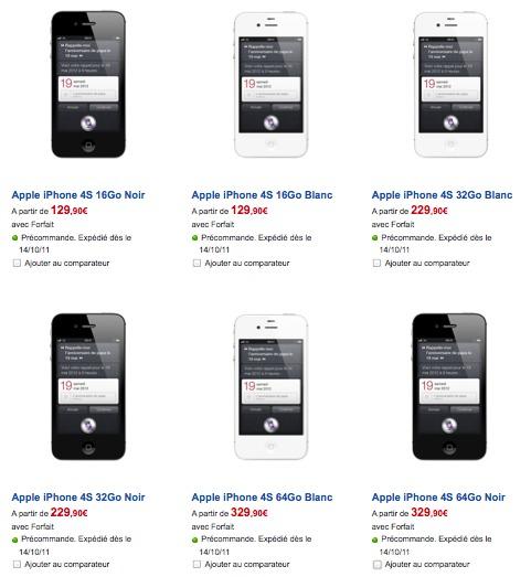 Les pré-commandes de l'iPhone 4S démarrent chez SFR....