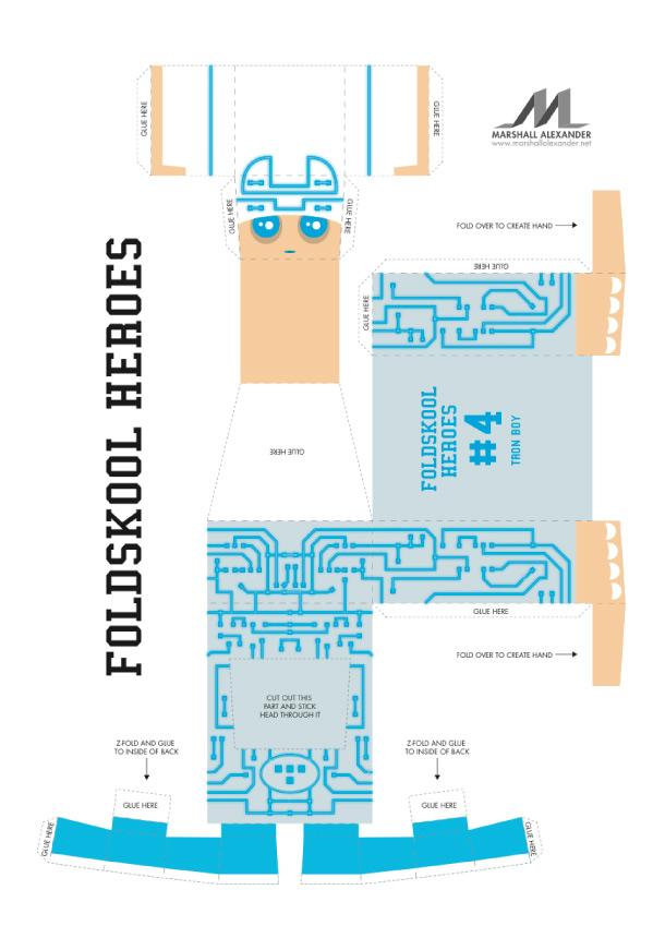 Blog_Paper_Toy_papertoys_Foldskool_Heroes_template_Tron_Boy_prev Foldskool Heroes – Marshall Alexander (x13)