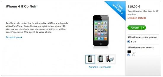 Les pré-commandes de l'iPhone 4S ouvertes sur l'Apple Store - Màj dispo SFR, Orange, Bouygues Telecom