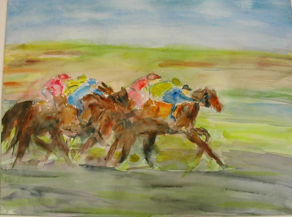 Course hippique Les courses hippiques – Aquarelles