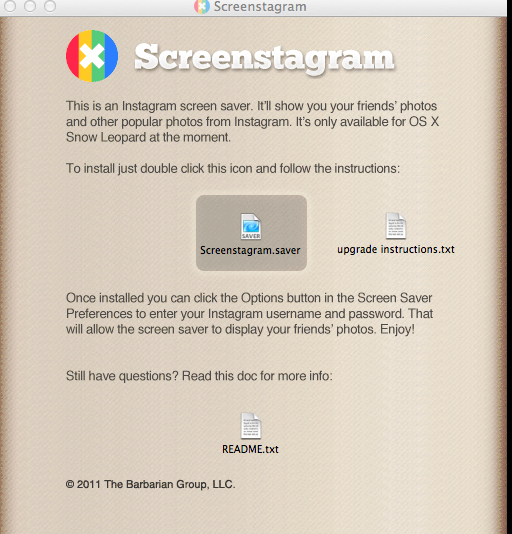 Screeny Shot 12 oct. 2011 14.29.22 Screenstagram: Instagram devient un économiseur décran pour votre Mac