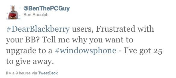 microsoft blackberry Quand Microsoft offre des WP aux clients BlackBerry lésés