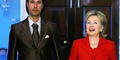 Moutassim Kadhafi et Hillary Clinton