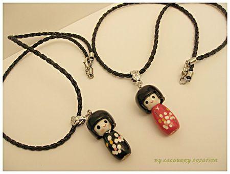 collier kokeishi rouge et noire