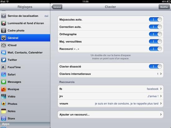 raccourcis_clavier_ios5 raccourcis clavier ios5 Créer vos raccourcis clavier et communiquez en un éclair