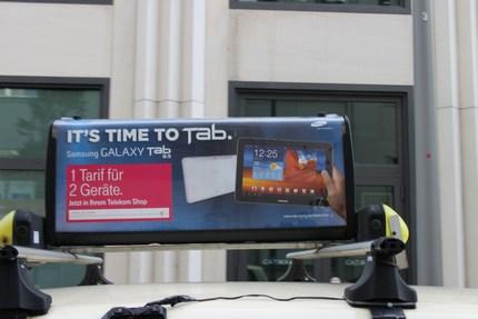 publicite galaxy tab sur taxi allemand Une pub pour la Galaxy Tab sur les taxis allemands