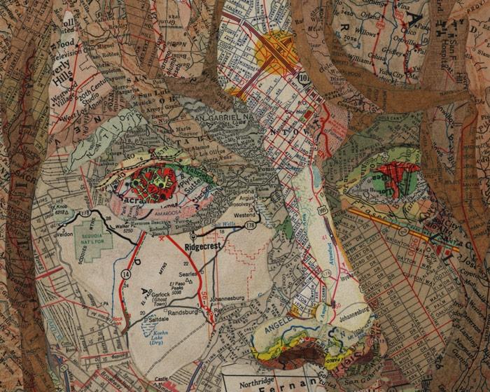 Matthew Cusick : collage cartographié